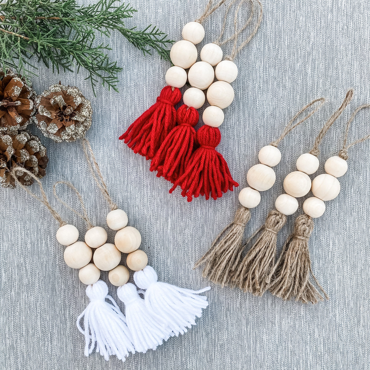 Wood Garland (Christmas Yarn Tassels) – Crafting on Sunshine