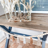 Wood Garland (Custom Yarn Tassels)