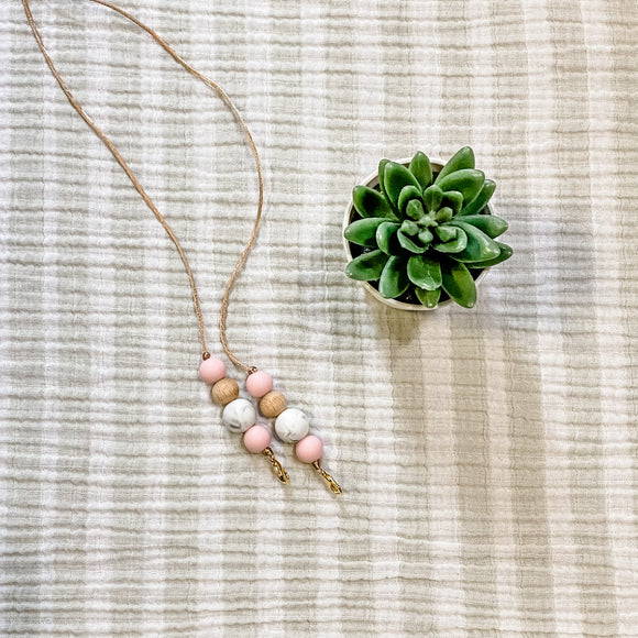 Marble/Pink/Wood Cord (Adult)