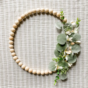 Wood Wreath (angled florals)