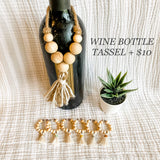 Wooden Wine Charms (Natural Tassels)